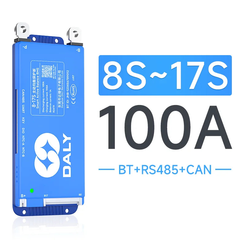 Daly Smart BMS 4s lifepo4 bluetooth Wifi bms 8S 24S 40A 60A 80A 100A Active Balance bms 16s 48v