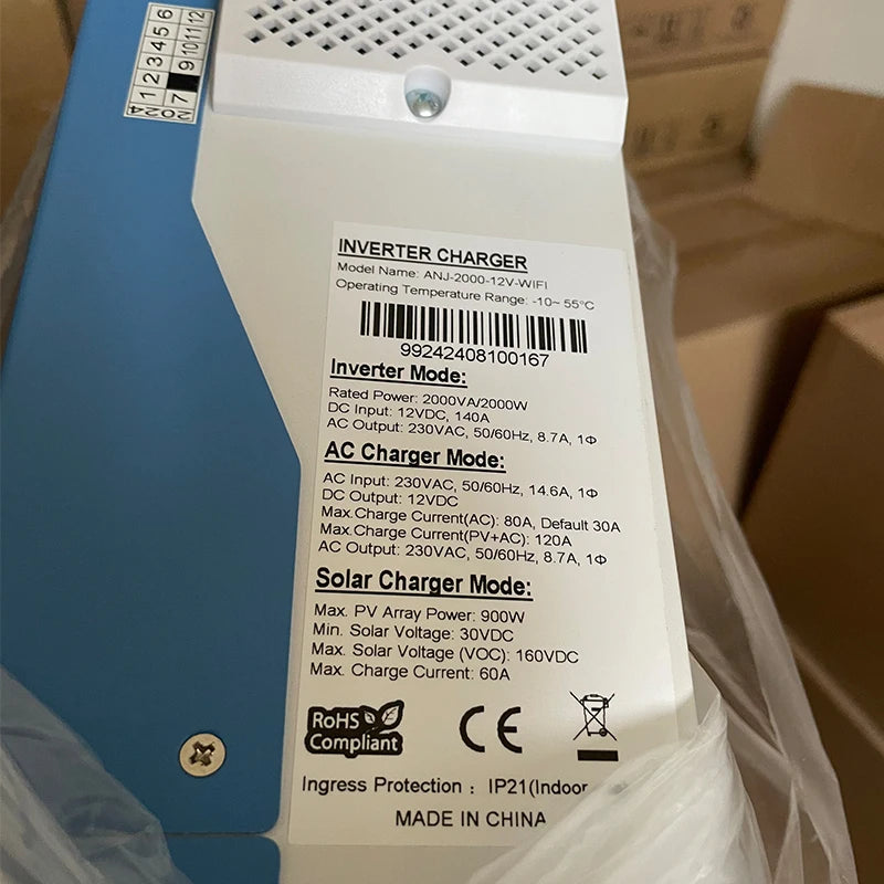 Hybrid Solar Inverter 11KW 6.2KW 4.2KW 2KW MPPT Pure Sine Inverter 48V 24V 12V Built-in 160A 120A 100A  Solar Charger PV 500VDC