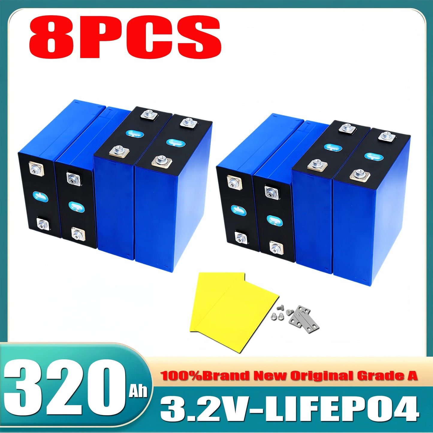 10000 Cycles 3.2V 320Ah 340AH Lifepo4 Rechargeable Battery Grade A DIY12V 24V 48V RV EV Boat Golf solar energy camping duty-free