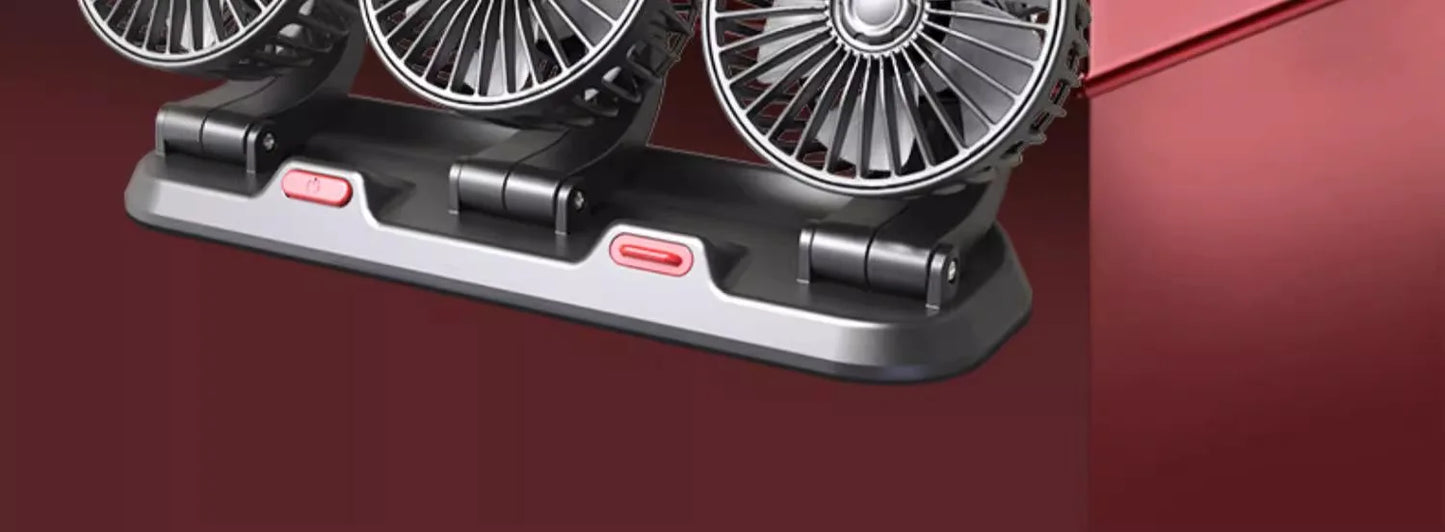 Car Fan 360° Adjustable 3 Head Air Fan Automotive Electric Fan USB/12V/24V Fan 2 Speeds Car Silent Fan For Home Desk Office&Car