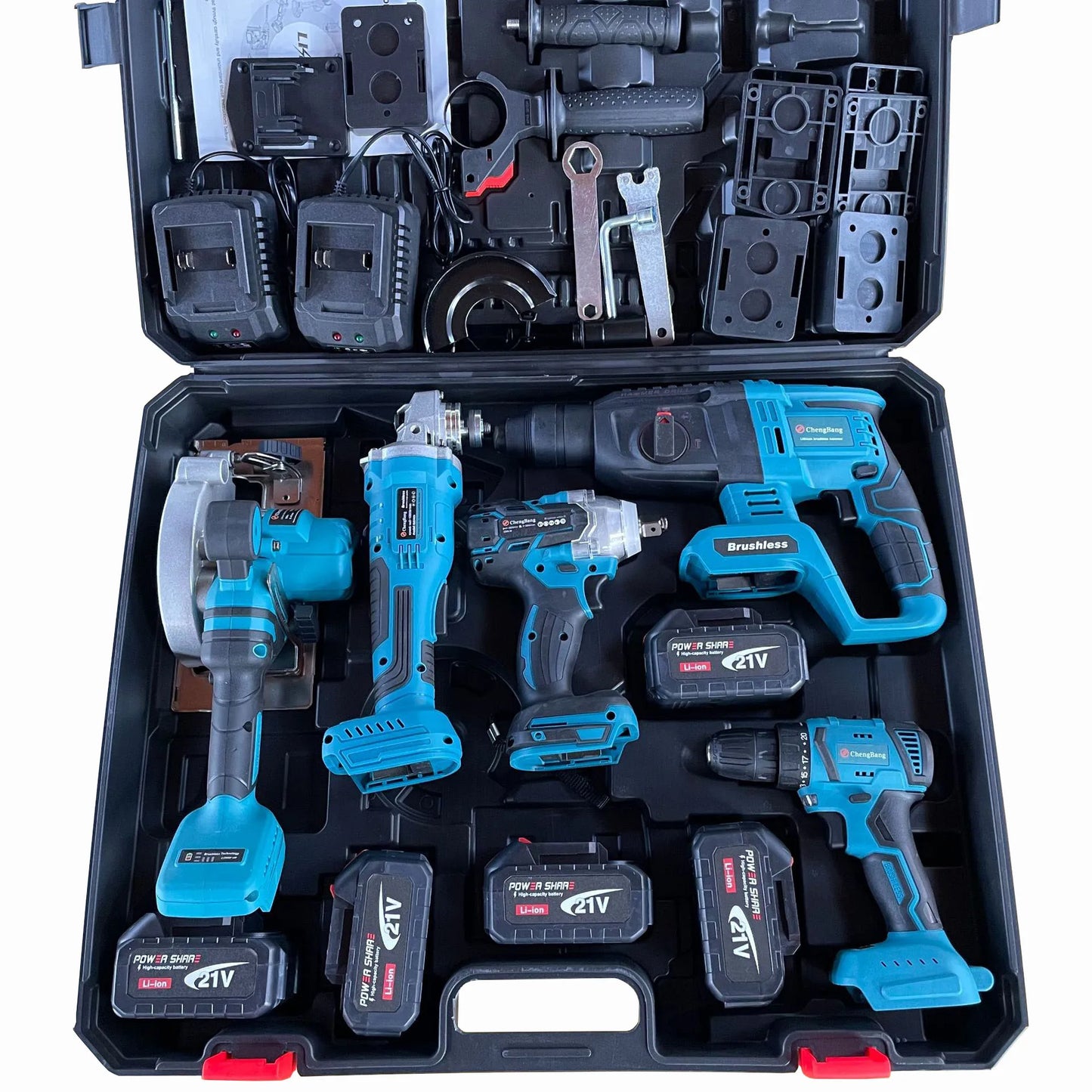 YYHC-Cordless Power Tool Combo Set With Mechanical Tool Box