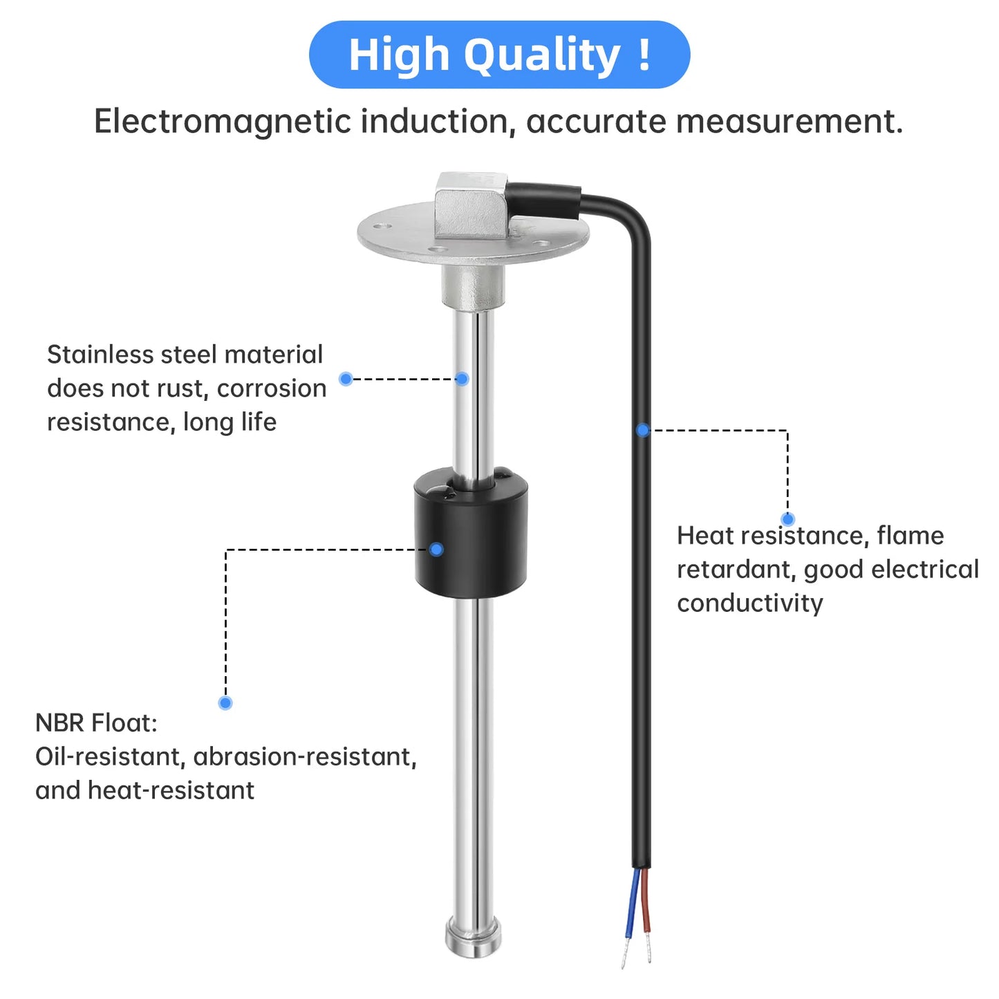 0-190 ohm Fuel Float Sensor + 52mm Fuel Level Gauge 7 Color Light Waterproof IP67 Oil Tank Meter Indicator Car Yacht 12V 24V