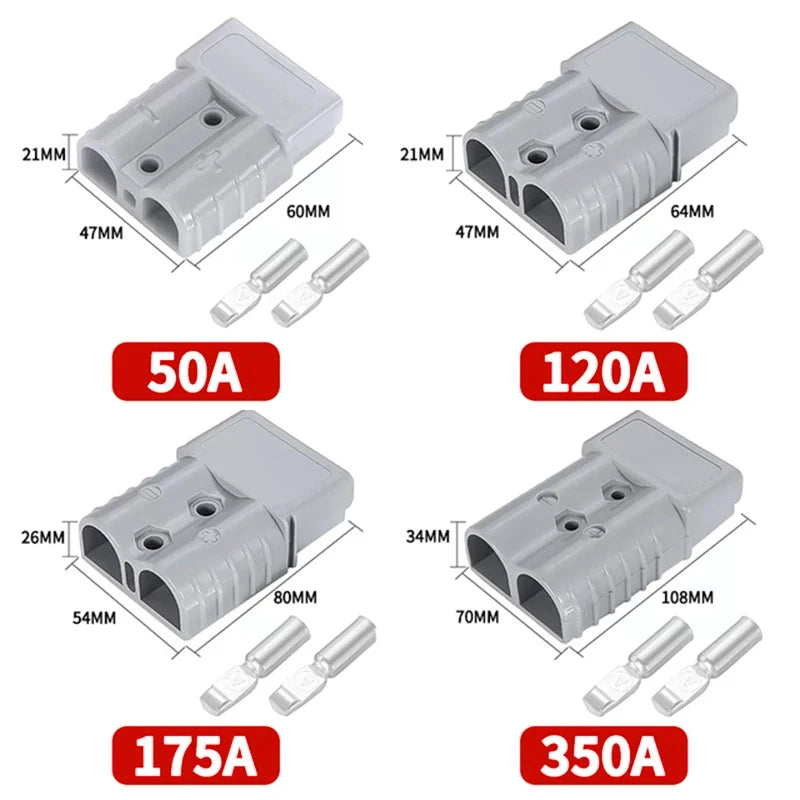 2/6/10Pcs 50A 120A 175A 350A Battery Charging Connector 600V High Current Fast Power Plug for Electric Car Batteries, Solar Cables