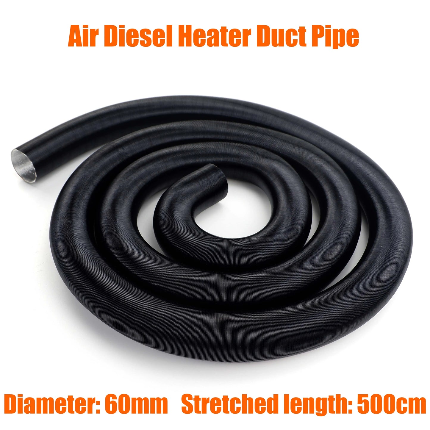 42mm 60mm 75mm Inner Diameter Stretched length 300cm 500cm Air Diesel Heater Duct Pipe Tube Hose For Car Camper Truck Caravan