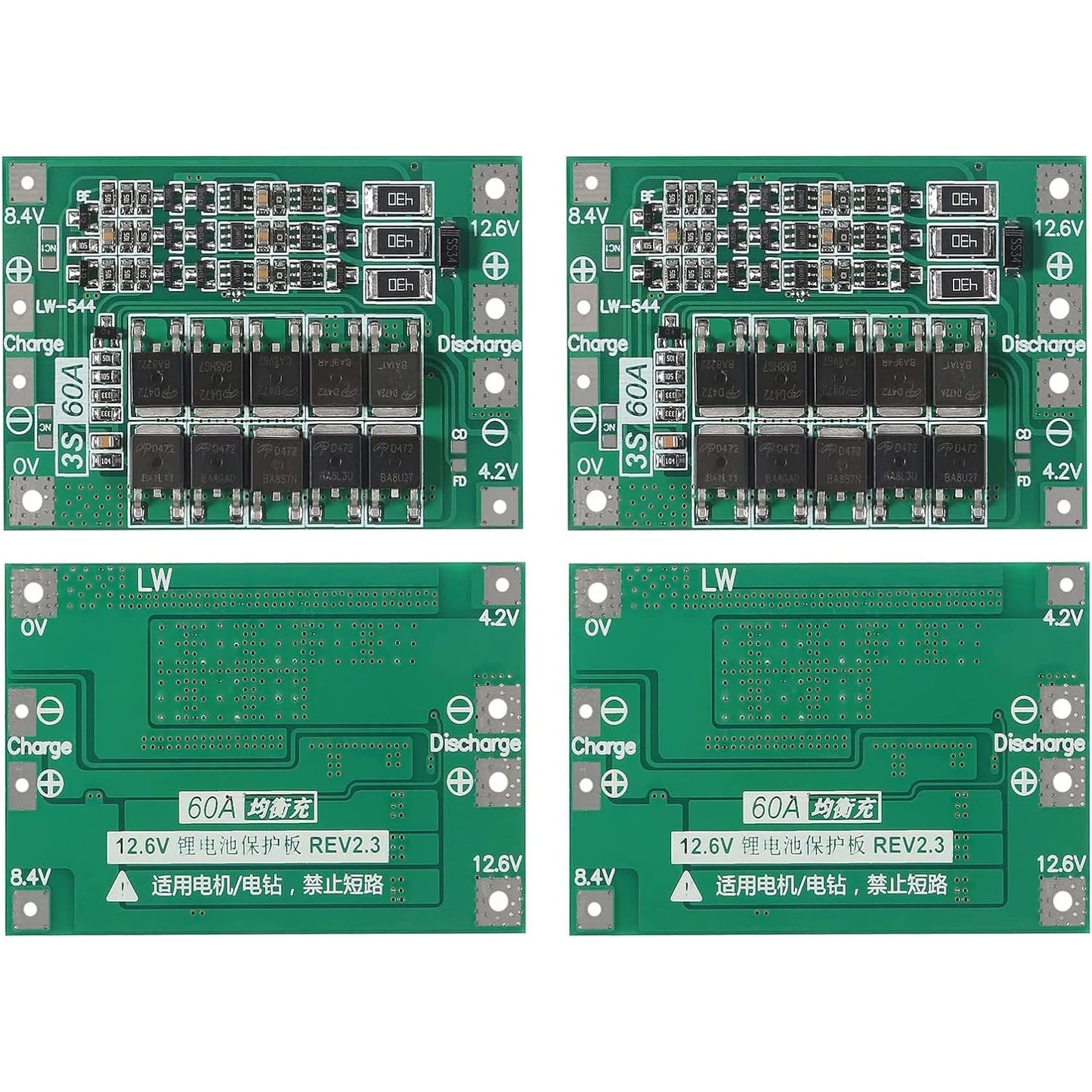 3S 4S 40A 60A Li-ion Lithium Battery Charger Protection Board 18650 BMS For Drill Motor 11.1V 12.6V/14.8V 16.8V Enhance Balance