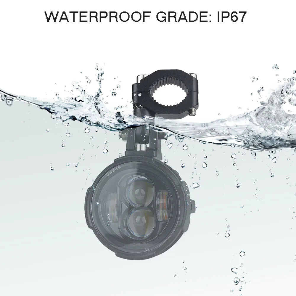 Pair 100W Motorcycle Headlight Fog Lights Led Auxiliary Driving Light Spotlight Headlamp Dual Color flasher farol Moto Fog Lamp.