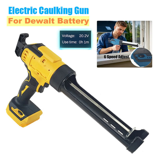 For Dewalt 20V 18V Battery Cordless Caulking Gun 6 Adjustable Speeds Glass Electric Silicone Gun Toolswith LED Light NO Battery