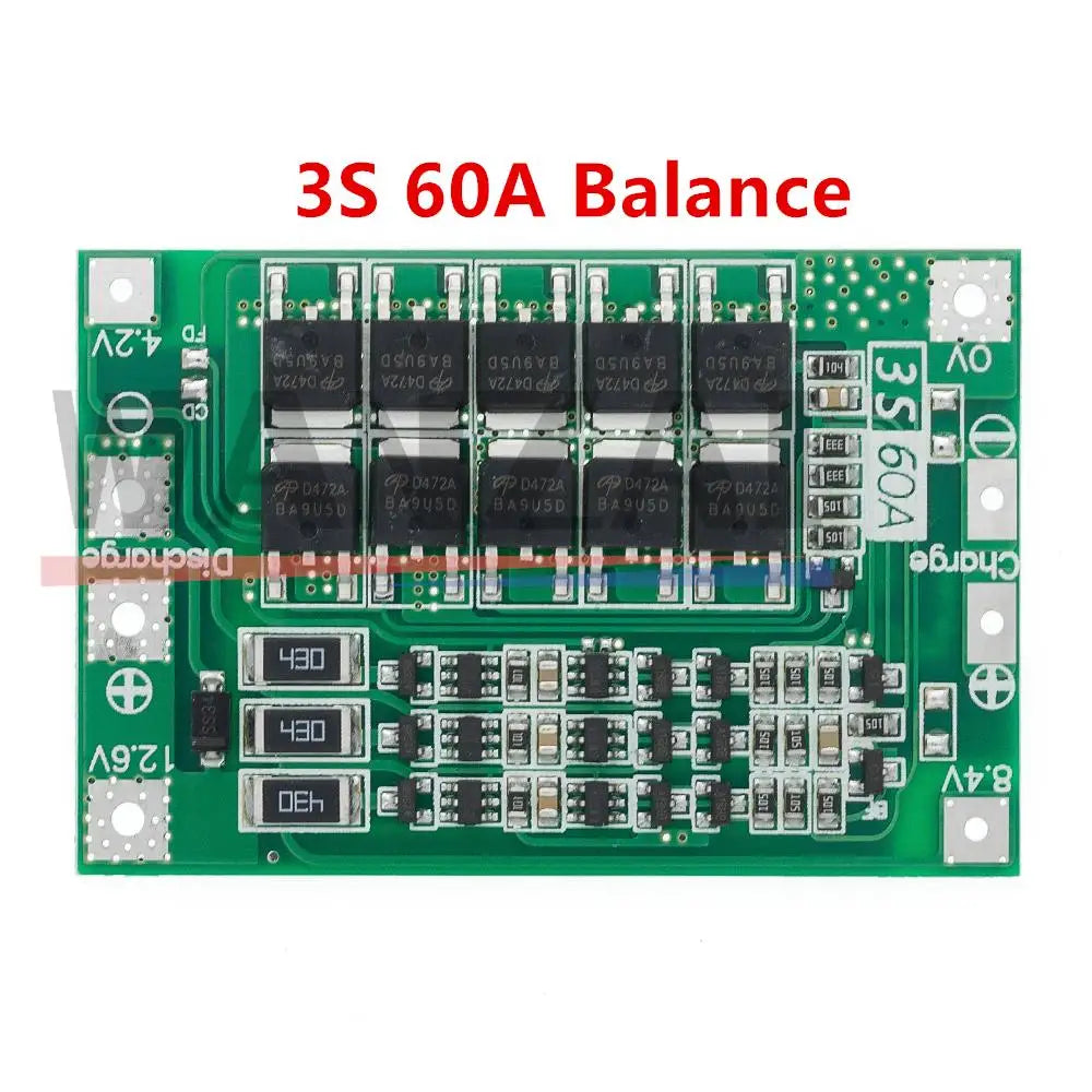 3S 4S 40A 60A Li-ion Lithium Battery Charger Protection Board 18650 BMS For Drill Motor 11.1V 12.6V/14.8V 16.8V Enhance Balance