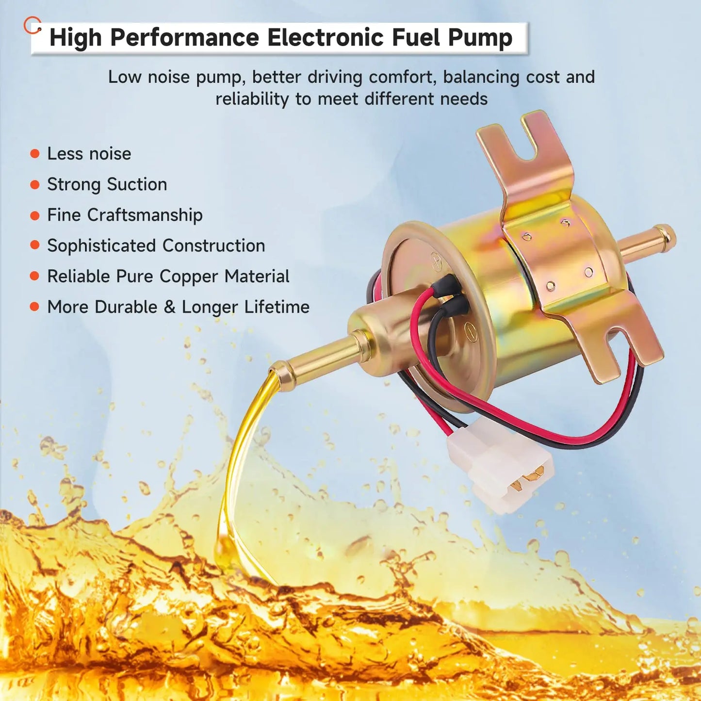 12V/24V Universal Electric Fuel Pump Low Pressure Bolt Fixing Wire Diesel Petrol HEP-02A For Car Carburetor Motorcycle ATV