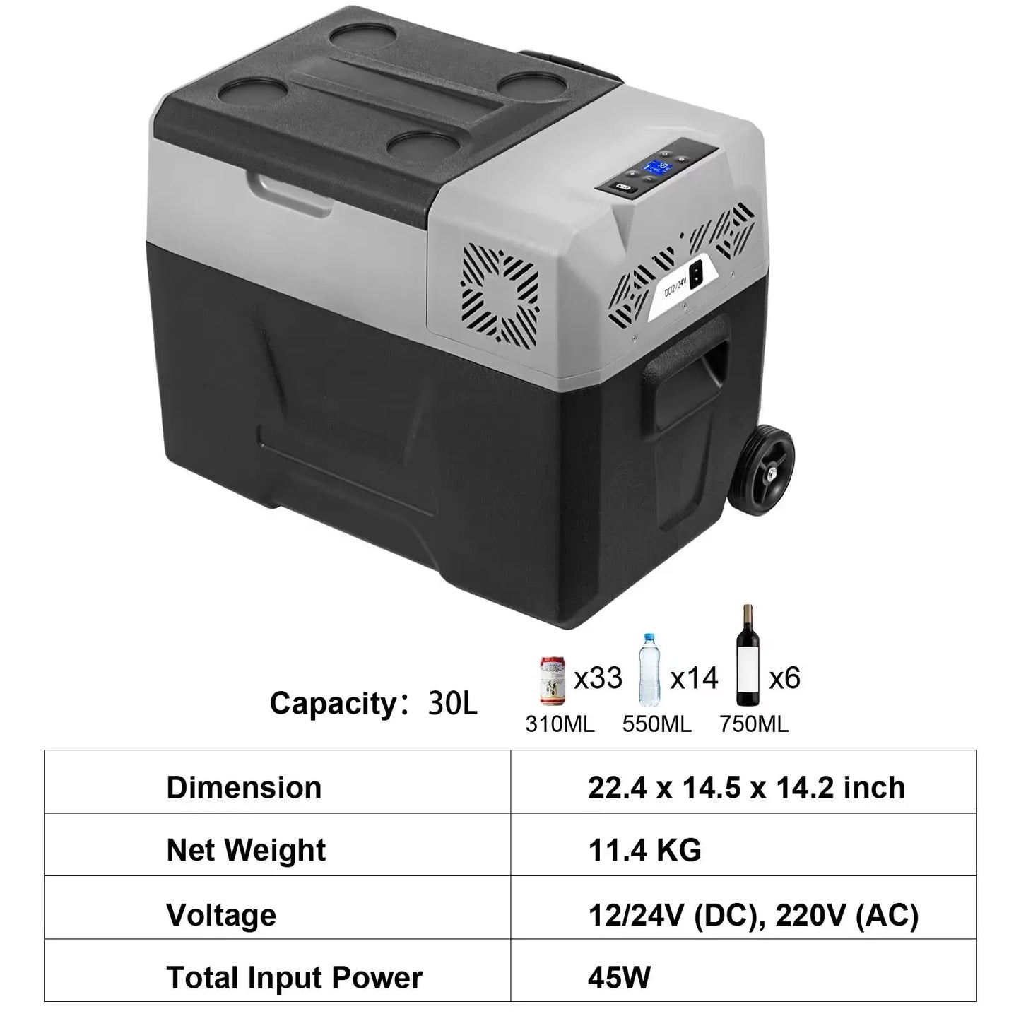 Sihao Car Refrigerator 15L-50L Mini Fridge Freezer Portable Compressor Cooler 12/24V DC 110-240V Ice Box Driving Camping Picnic