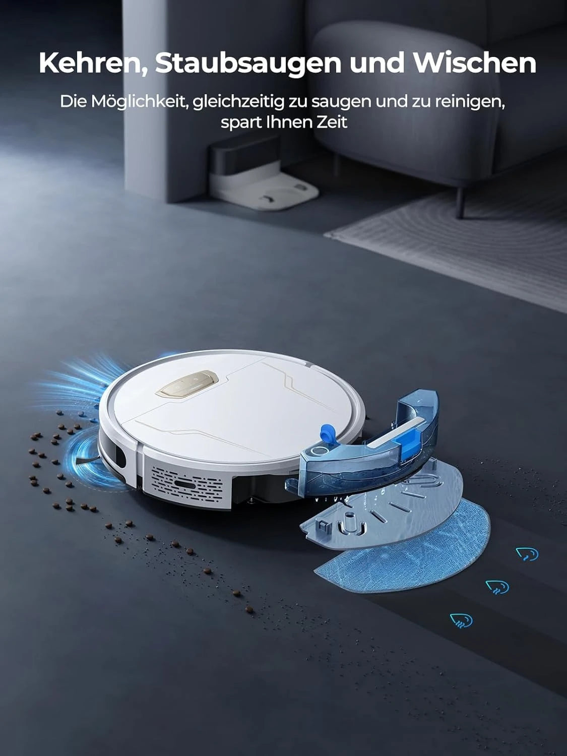 Aspirapolvere Lavatore 4000Pa con Boost Auto per Tappeto, Ultra Sottile e Silen