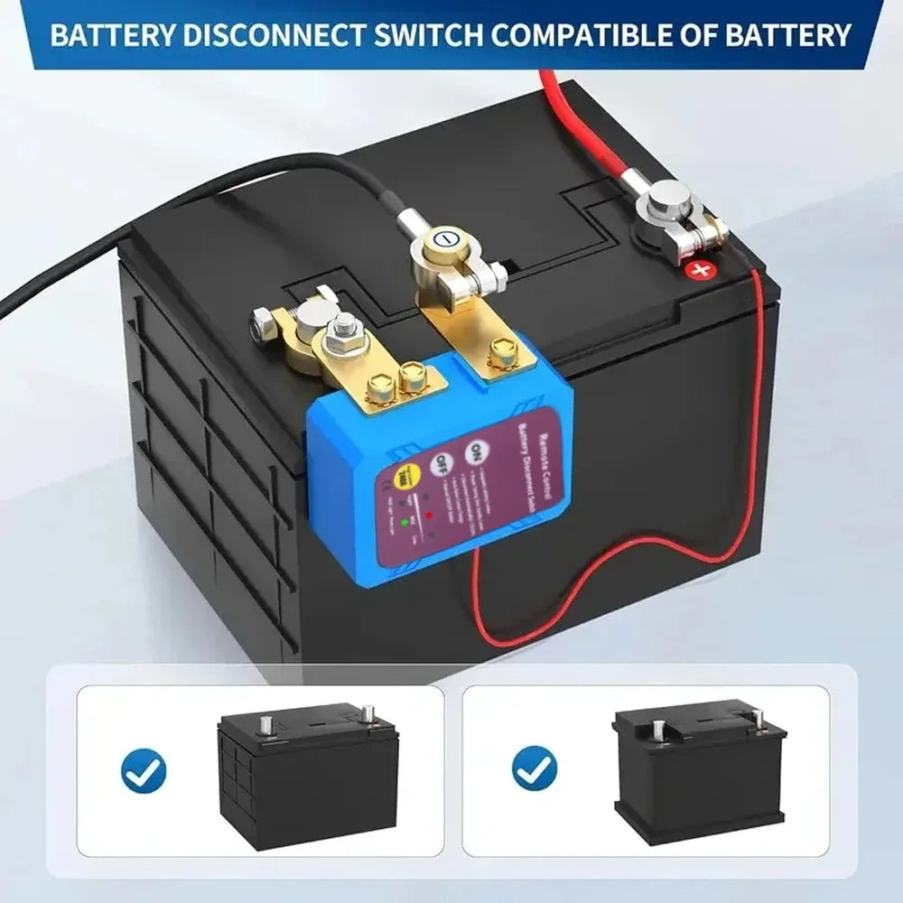 12V Battery Master Disconnect Switch, Battery Master Switch with Remote, Heavy Duty Car Battery Kill Switch, 240A 433MHz Anti-th