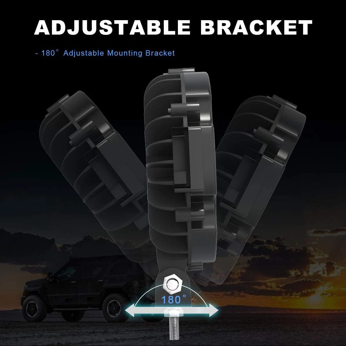 2PCS 7 Inch 51W Round LED Offroad Lights, 5100LM Spot Driving Light Pod Bumper Roof Fog Light Fit for Boat, Jeep, ATV, SUV