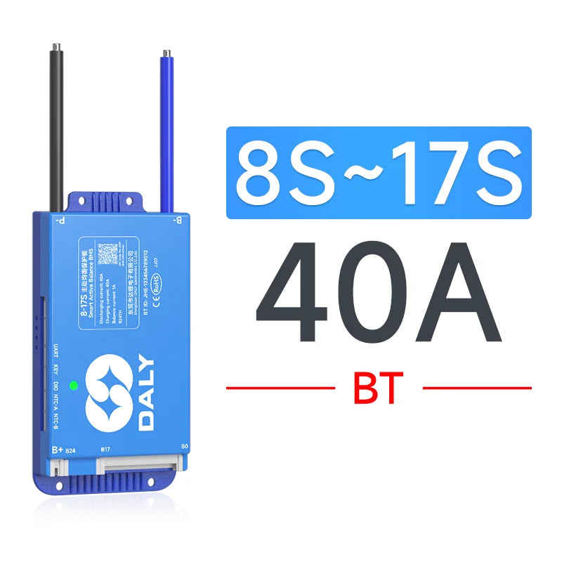 Daly Smart BMS 4s lifepo4 bluetooth Wifi bms 8S 24S 40A 60A 80A 100A Active Balance bms 16s 48v