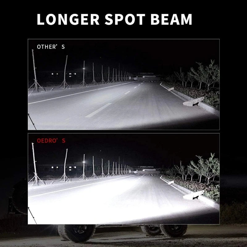 2PCS 7 Inch 51W Round LED Offroad Lights, 5100LM Spot Driving Light Pod Bumper Roof Fog Light Fit for Boat, Jeep, ATV, SUV