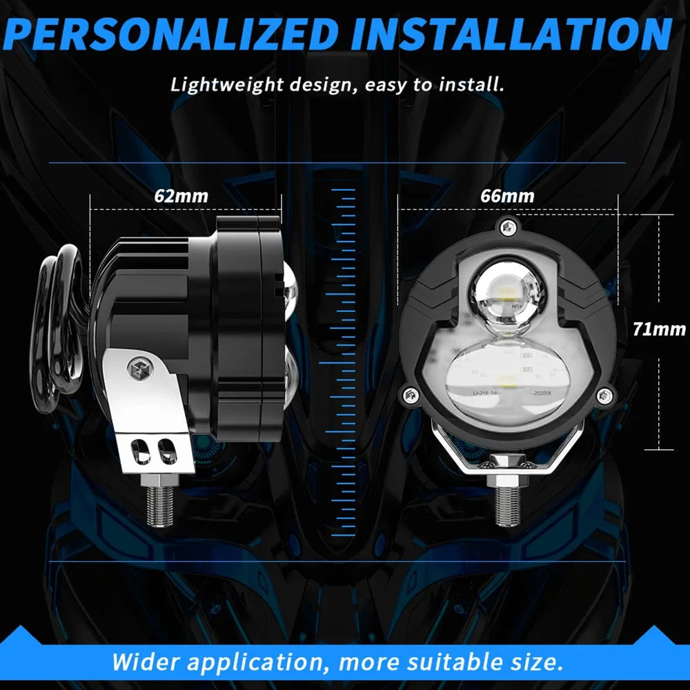 3''Laser Headlights for Wrangler High Beam Laser Spotlights Super Penetrating Fog Lights for Vehicles Truck Motorcycle 6000K