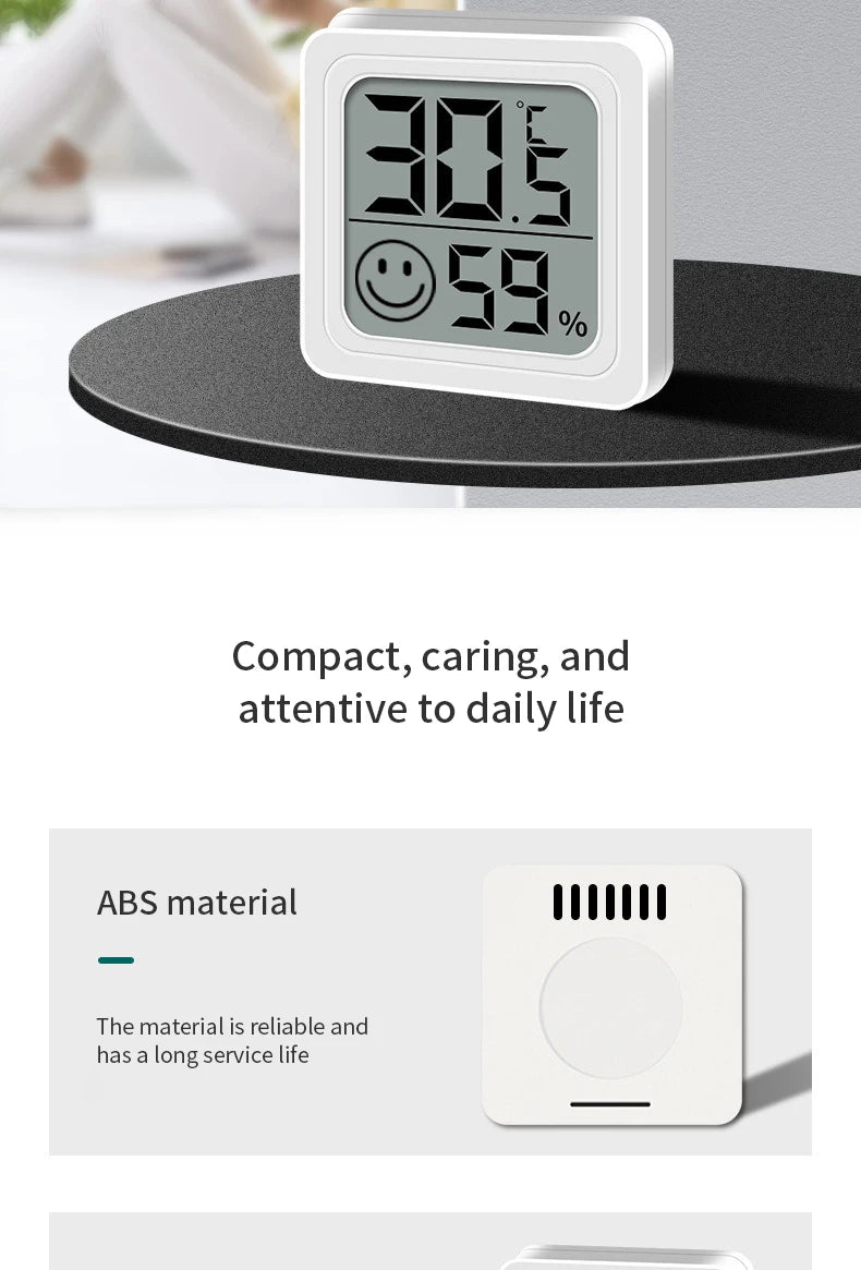 LCD Digital Thermometer Hygrometer Indoor Room Electronic Temperature Humidity Meter Sensor Gauge Weather Station For Home ﻿