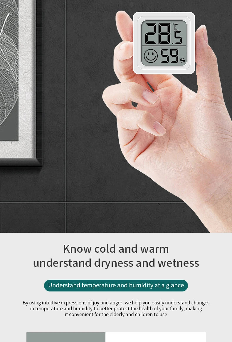 LCD Digital Thermometer Hygrometer Indoor Room Electronic Temperature Humidity Meter Sensor Gauge Weather Station For Home ﻿