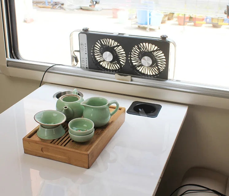 TYTXRV RV Camper Accessories 12V White/Black Waterproof Ventilation Cooling Fan