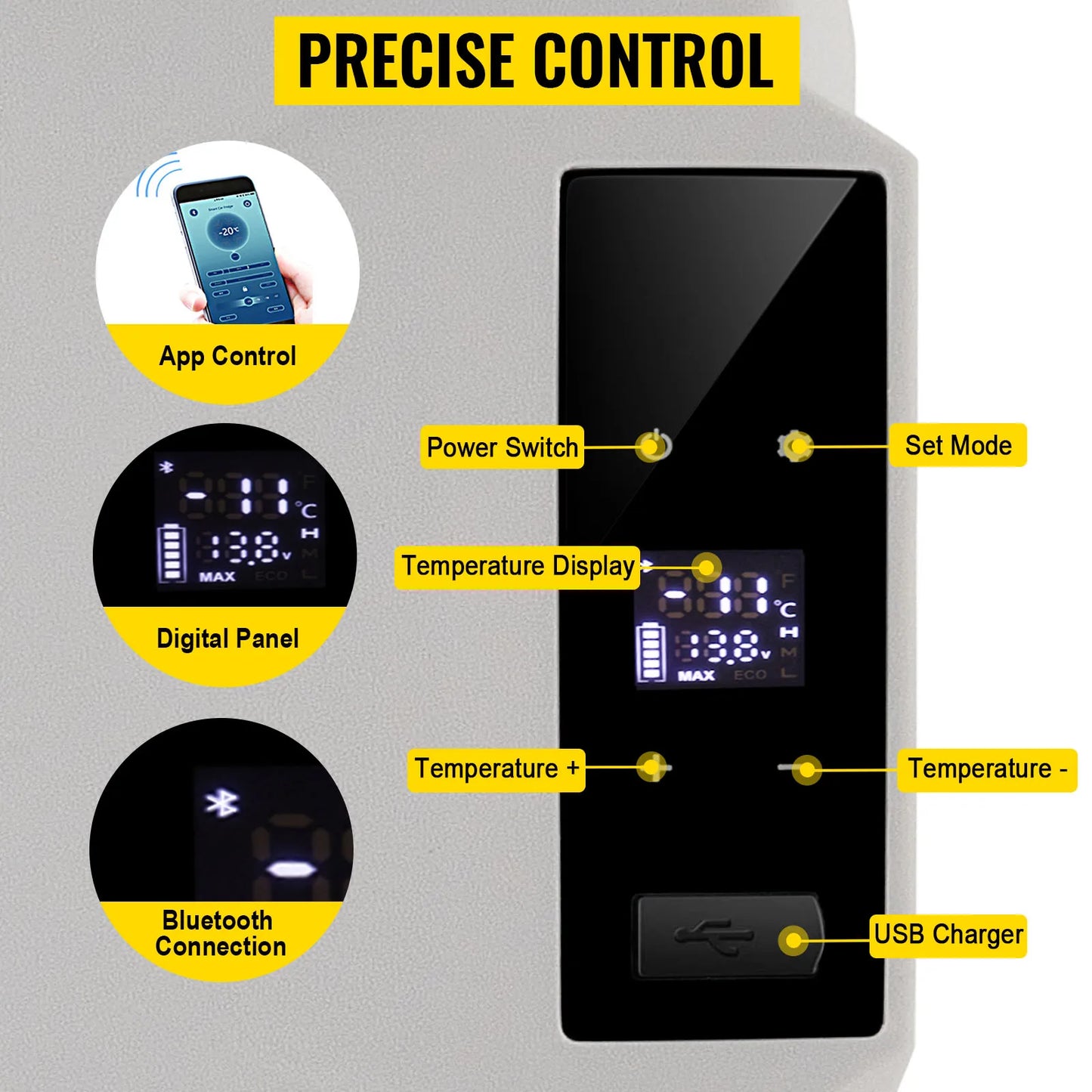 SucceBuy 30L40L50L Mini Car Refrigerator Small Fridge Freezer Portable Compressor Cooler 12V/24V 220V for Driving Camping Picnic