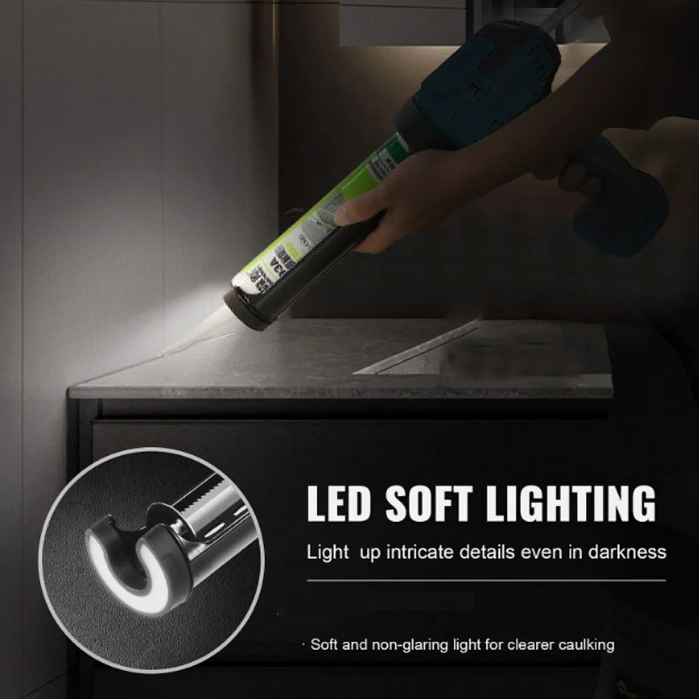 For Dewalt 20V 18V Battery Cordless Caulking Gun 6 Adjustable Speeds Glass Electric Silicone Gun Toolswith LED Light NO Battery