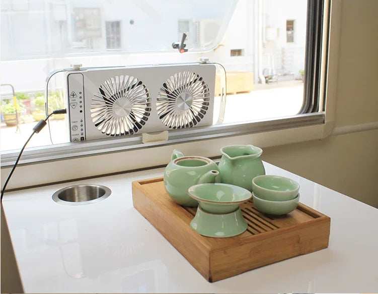 TYTXRV RV Camper Accessories 12V White/Black Waterproof Ventilation Cooling Fan