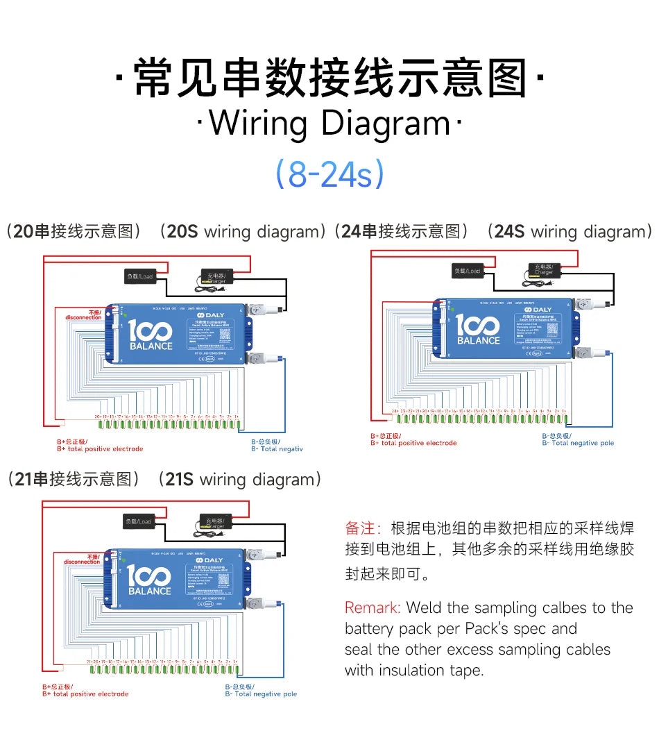 Daly bms Smart BMS 4S lifepo4 bluetooth Wifi bms 8S 24S 40A 60A 80A 1A active balance bms 16s 48v lifepo4 bms Lifepo4 100A