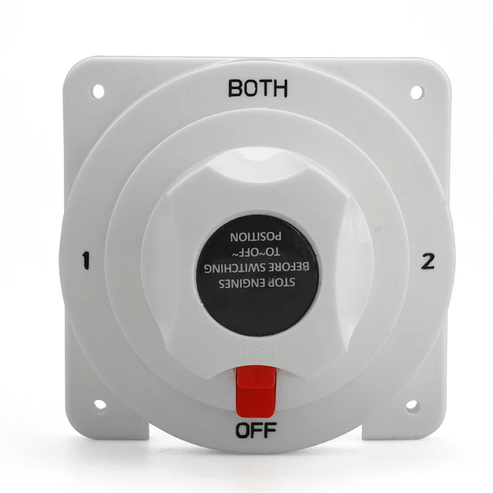 1 Off 2 Both White Distribution Marine Boat Battery Switch Marine Dual Battery Selector Switch For Camper Boat RV Motor Turck