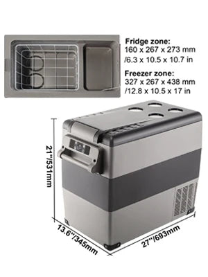 Sihao Car Refrigerator 15L-50L Mini Fridge Freezer Portable Compressor Cooler 12/24V DC 110-240V Ice Box Driving Camping Picnic
