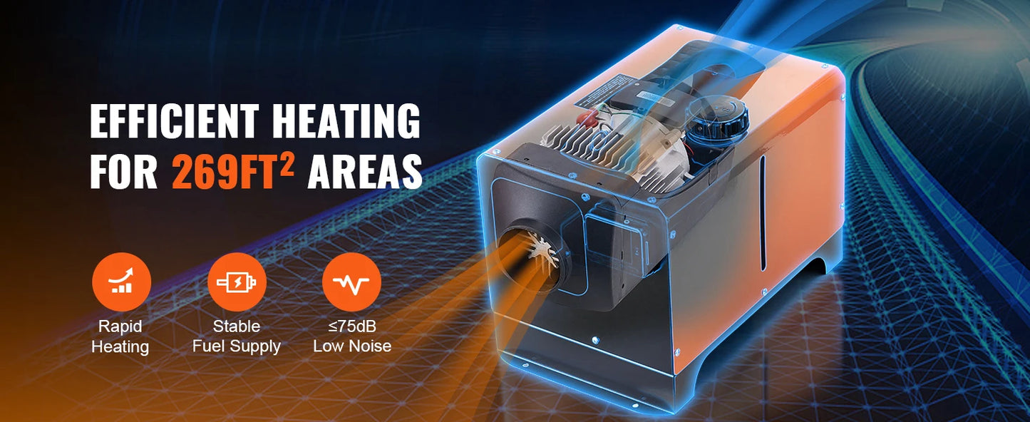 SucceBuy 8KW Diesel Air Heater 12V Car Heater with Remote Control and LCD Diesel Parking Heater for RV Trailer Camper Van Boat