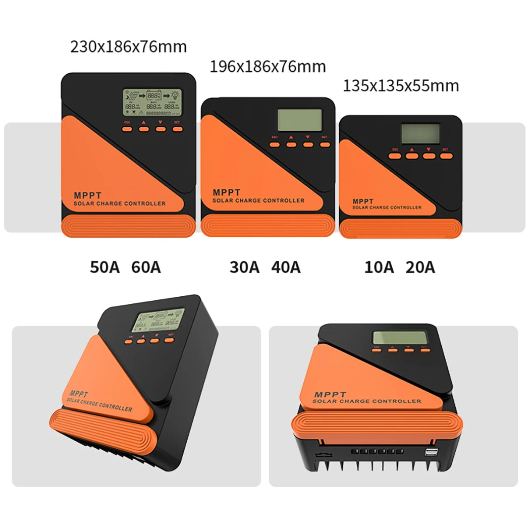 Y&H MPPT Solar Charge Controller 20A 40A 60A 12V 24V for GEL SLD FLD LI Battery Voltage Regulator MAX PV Input 50 ro 100V