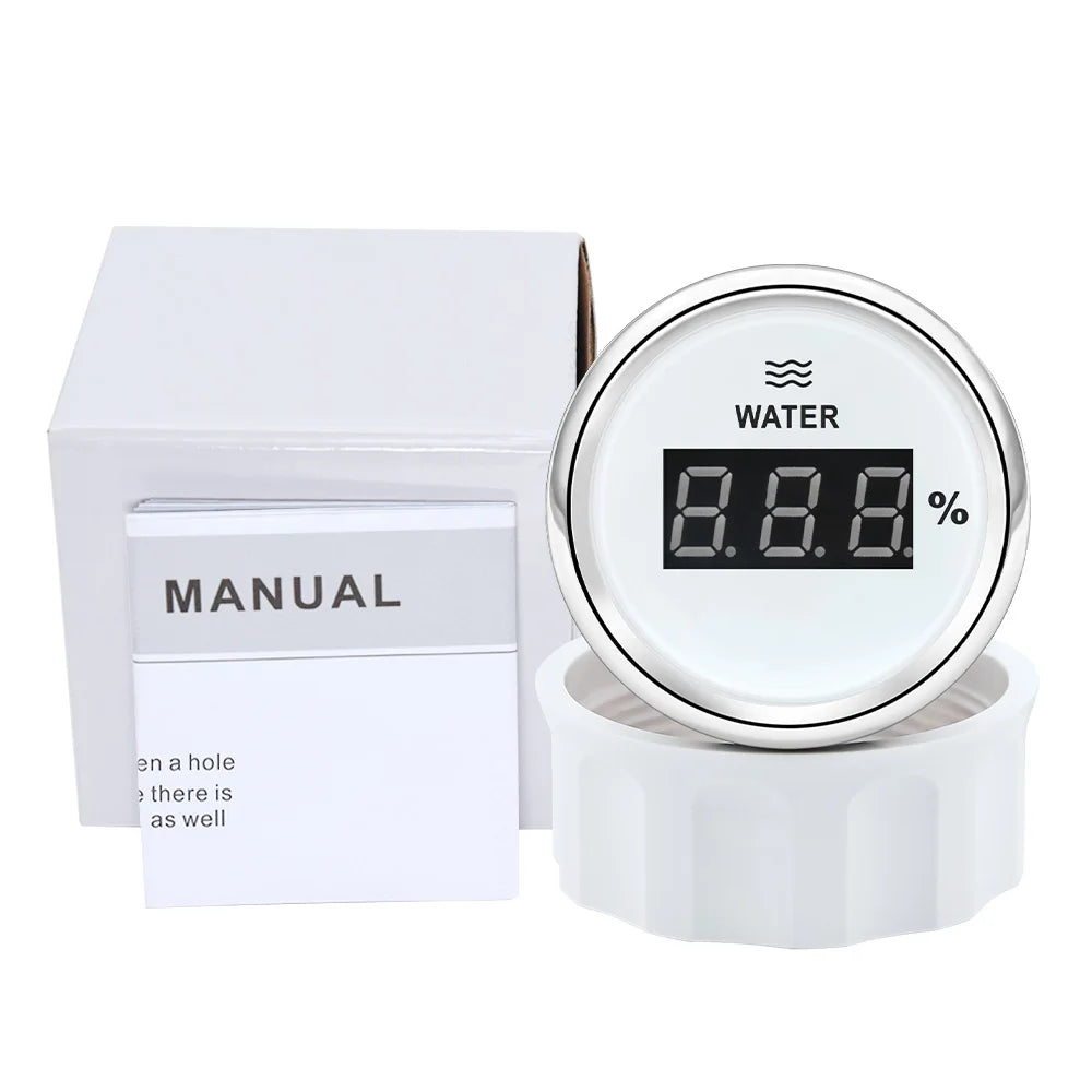 2"52mm Car Digital Gauge A5 Fuel Float Sensor 0~190ohm With Indicator Water Level Tank Meter Red Backlight for Yacht Marine Boat