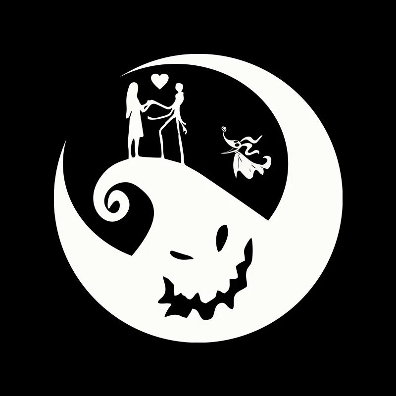 Jack and Sally Vinyl Art Sticker Car Window Bumper Decor, Graphic New Decal Jack Sally Love Stickers For Laptop Halloween Gift