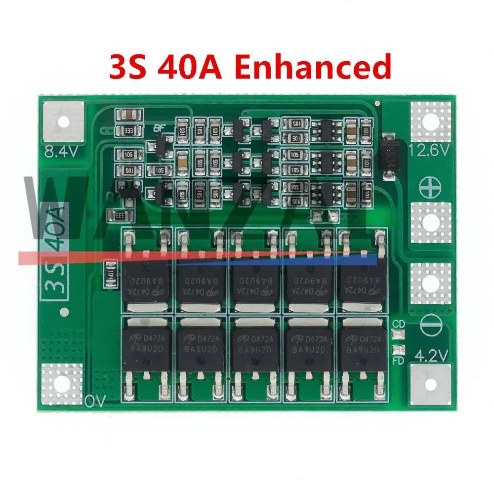 3S 4S 40A 60A Li-ion Lithium Battery Charger Protection Board 18650 BMS For Drill Motor 11.1V 12.6V/14.8V 16.8V Enhance Balance