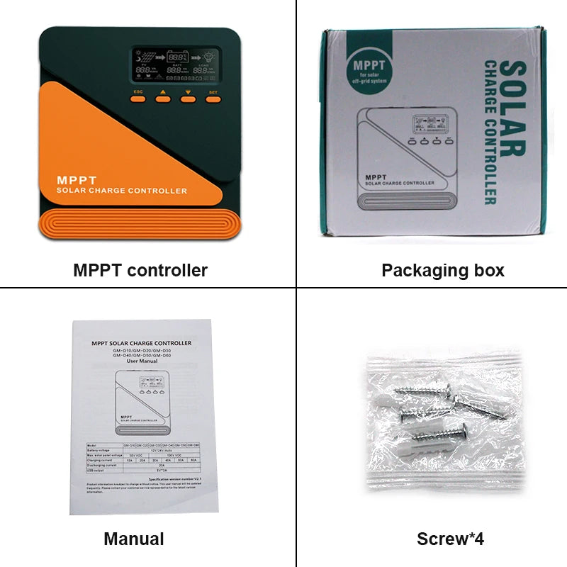 EASUN Solar Charge Controller MPPT 60A 50A 40A 30A 20A 10A Solar Panel Solar Charge Regulator 12V 24V Battery PV Input 100VOC