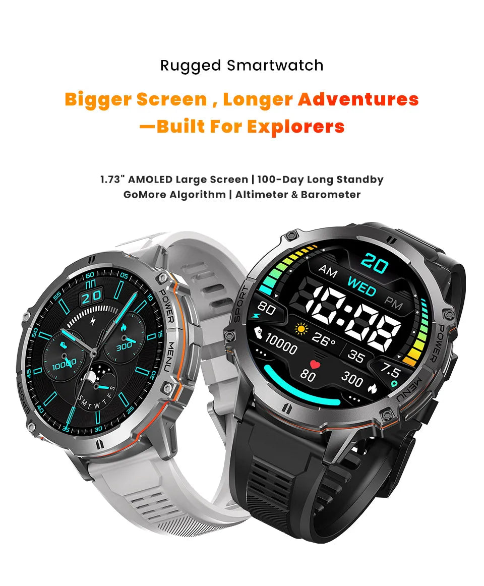 2025 Original TANK T3 Ultra GPS Smart Watch Men 10ATM Waterproof Smartwatch HD AMOLED 1000mAh Fitness T-Rex 3 Electronic Watches