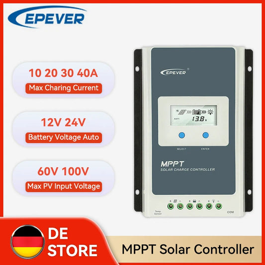 EPEVER Tracer MPPT Solar Charge Controller 10A 40A 30A 20A With LCD Solar Regulator 12V 24V Auto Tracer 2206AN 4210AN 3210AN-G3