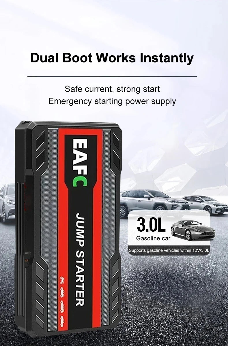 EAFC 2000A Car Jump Starter Portable Power Bank 20000mAh Car Battery Booster 12V Auxiliary Starting Device for Diesel Gasoline