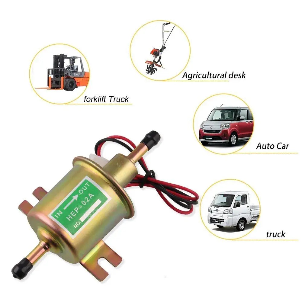 High Quality Low Pressure Universal Diesel Petrol Gasoline Electric Fuel Pump HEP-02A 12V 24V For Car Motorcycle ATV Fuel Pump