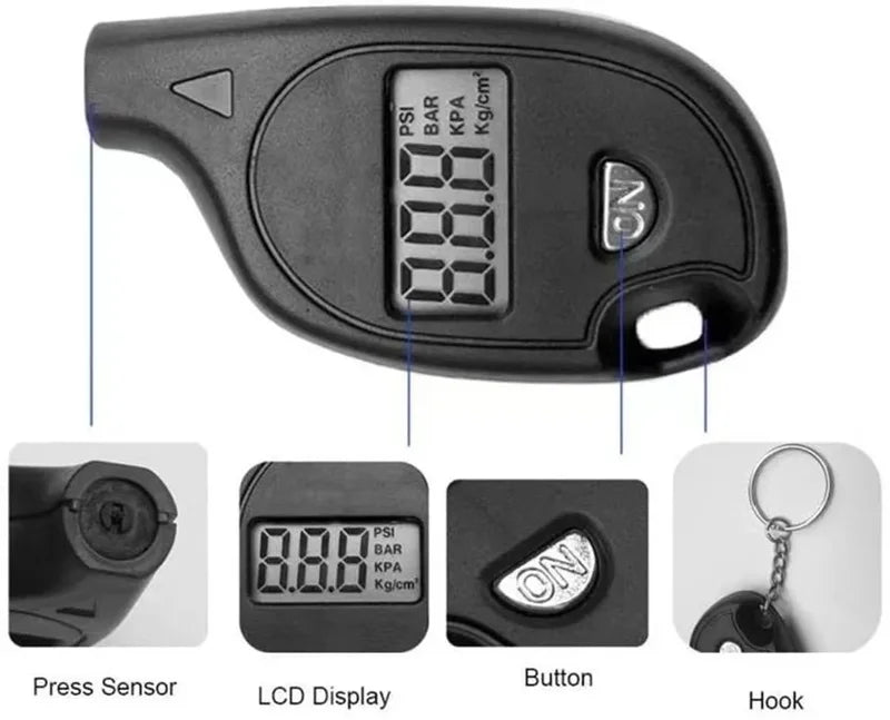 Tire Gauge Digital With LCD Display Car Tire Air Pressure Tester Meter Auto Car Motorcycle Tire Safety Alarm Testing Tools