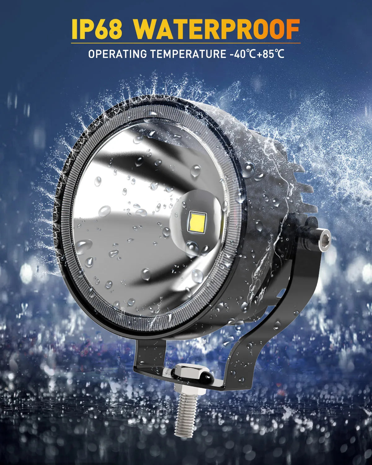 NAOEVO 2pcs 4 Inch Led Work Light Spotlight 4x4 Offroad 60W 14000lm Super Bright White Round Fog Lights  For Motorcycle ATV Boat