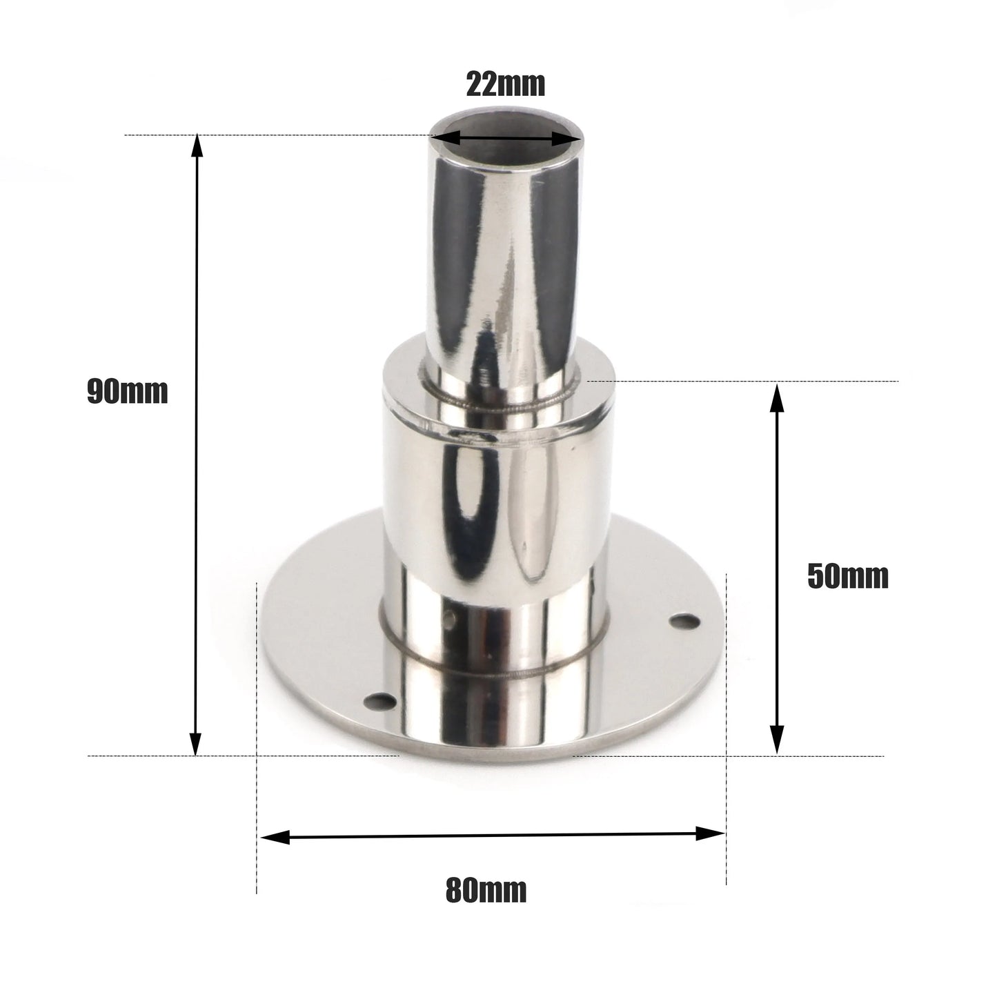 22mm / 24mm Stainless Steel Thru Hull Exhaust Fitting Tube Pipe Socket Hardware Part Air Diesel Heater For Car Boat Truck