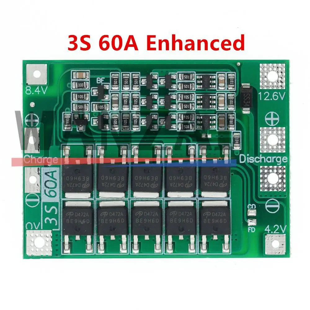 3S 4S 40A 60A Li-ion Lithium Battery Charger Protection Board 18650 BMS For Drill Motor 11.1V 12.6V/14.8V 16.8V Enhance Balance