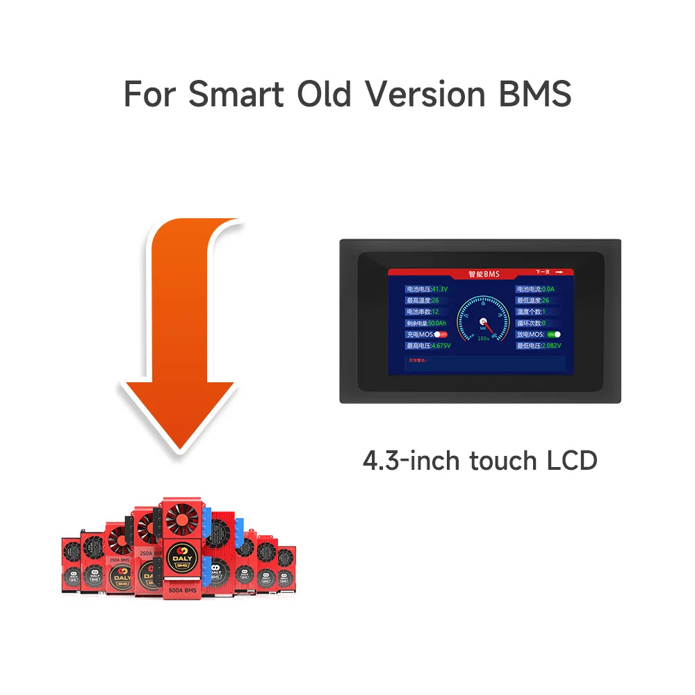 Daly Smart BMS Accessory WIFI Bluetooth USB To UART RS485 Cables Module NTC Battery SOC Capacity Indicator LCD Screen Board