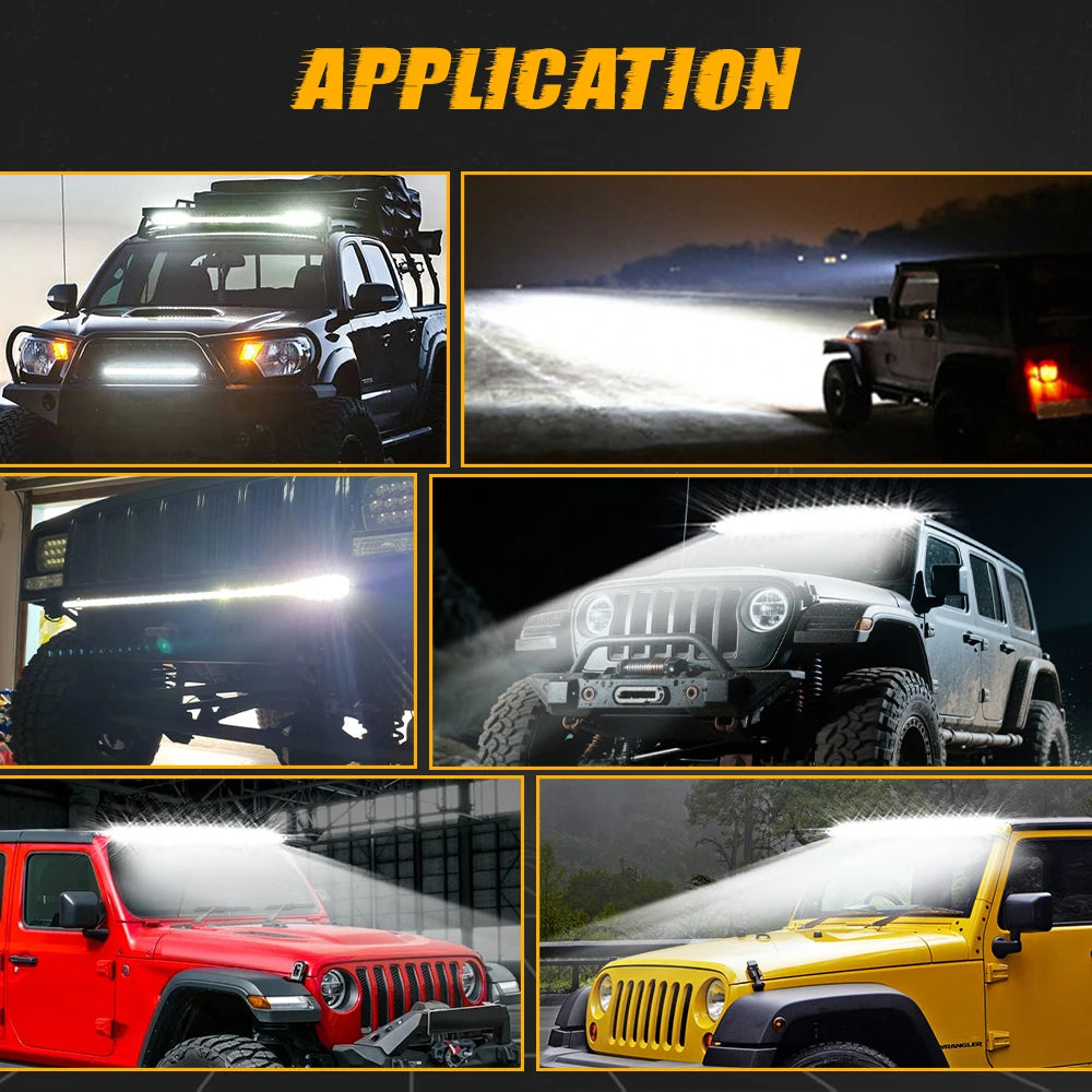 UNISHINE Slim 12D Led Light Bar 20-52inch Spot Flood Combo Beams LED Driving Light For SUV 4X4 Off Road LED Work Lamp 12V 24V