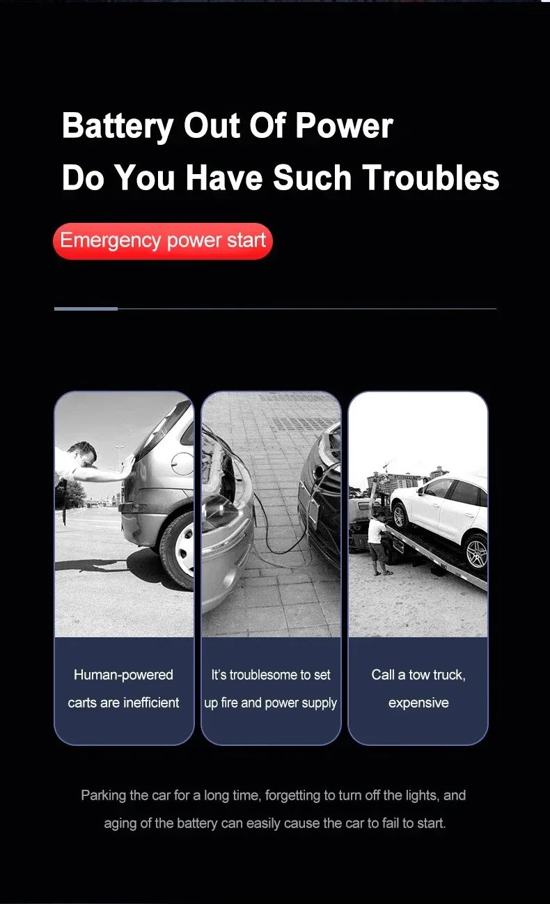 EAFC 2000A Car Jump Starter Portable Power Bank 20000mAh Car Battery Booster 12V Auxiliary Starting Device for Diesel Gasoline