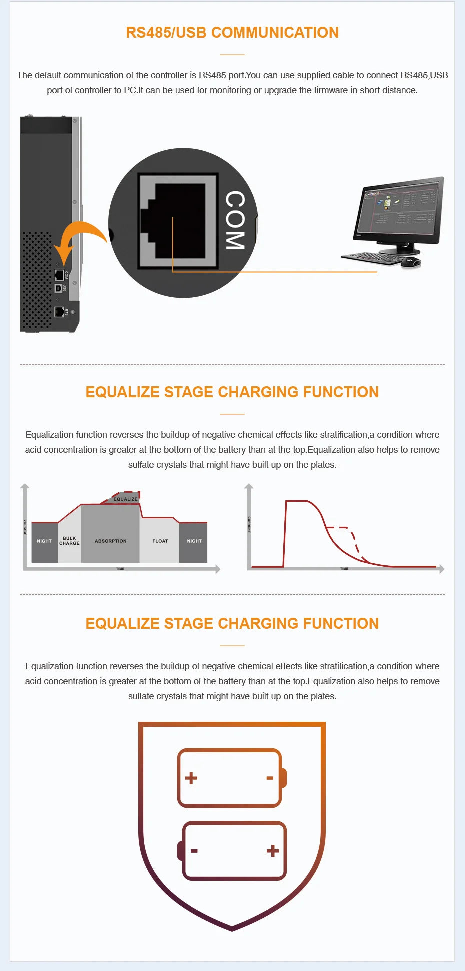 80A MPPT Solar Charge Controller 12V/24V/36V/48V Battery Charger 150VDC Back-light LCD Solar Regulator Short Circuit Protection