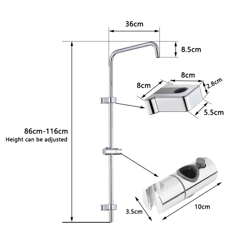 Split Shower Column Set Bathroom Faucet Single Cold Mixer Water Tap System Bathtub Taps Rainfall Shower Head Accessories Adapter