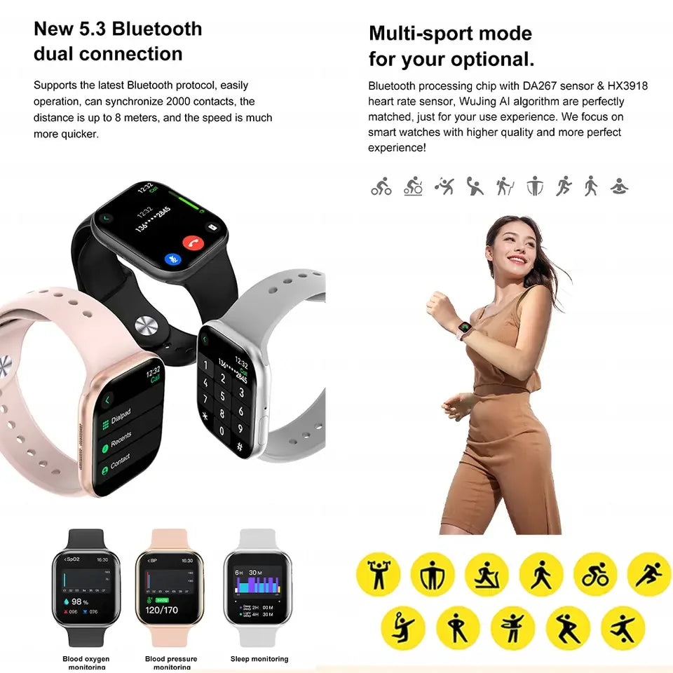 2025New GPS Smart Watch Series 10 For Apple Watch 10 Memory Music Video Bluetooth Call Waterproof NFC Smartwatch For Android IOS