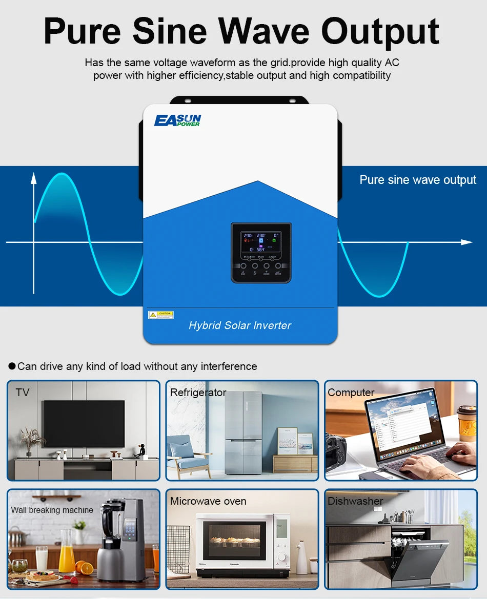 Hybrid Solar Inverter 6.2KW 4.2KW 3.2KW 2.2KW Solar Inverter Controller 12V 24V 48V 120A MPPT Hybrid Inverter with WIFI Off Grid